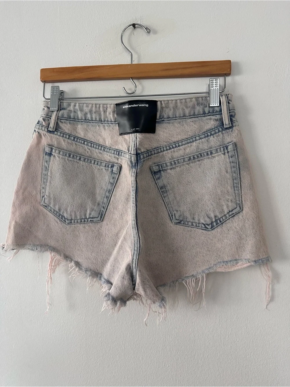 Alexander Wang Bite High Rise Denim Shorts light pink hue size 27